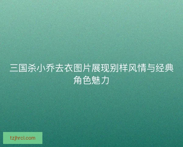 三国杀小乔去衣图片展现别样风情与经典角色魅力