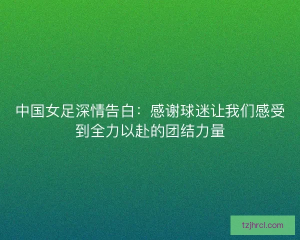 中国女足深情告白：感谢球迷让我们感受到全力以赴的团结力量